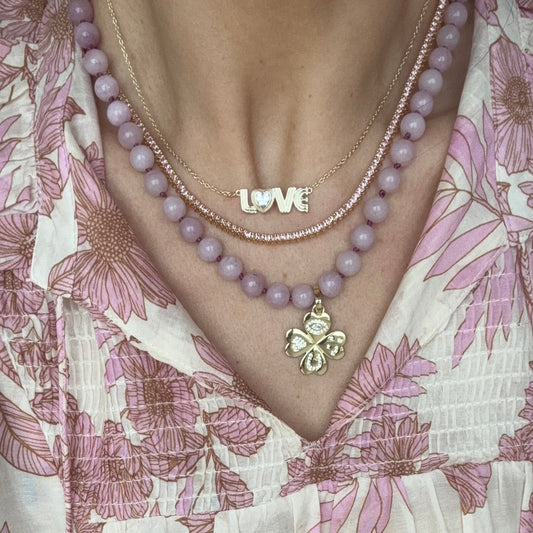 Kunzite Bead Necklace