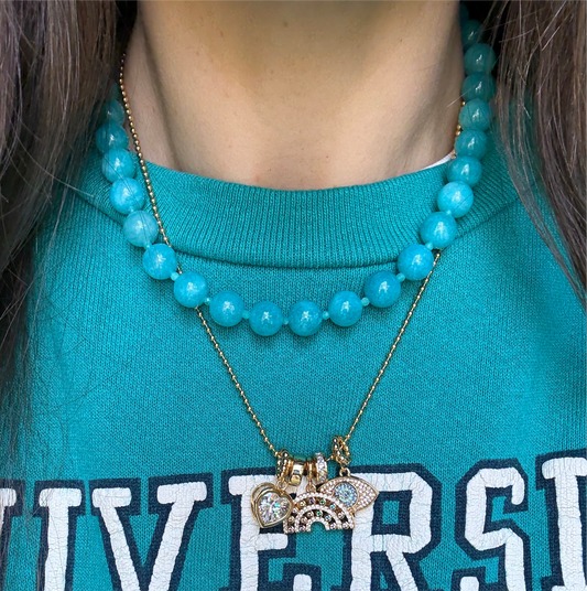 Apatite 8mm Bead Necklace