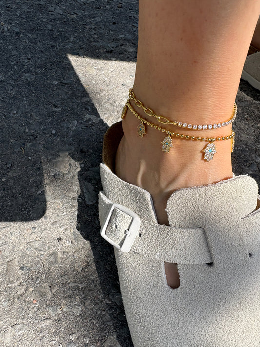 Half Tennis Anklet