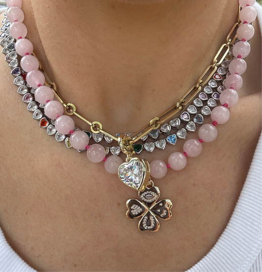 Rose Quartz Bead Necklace