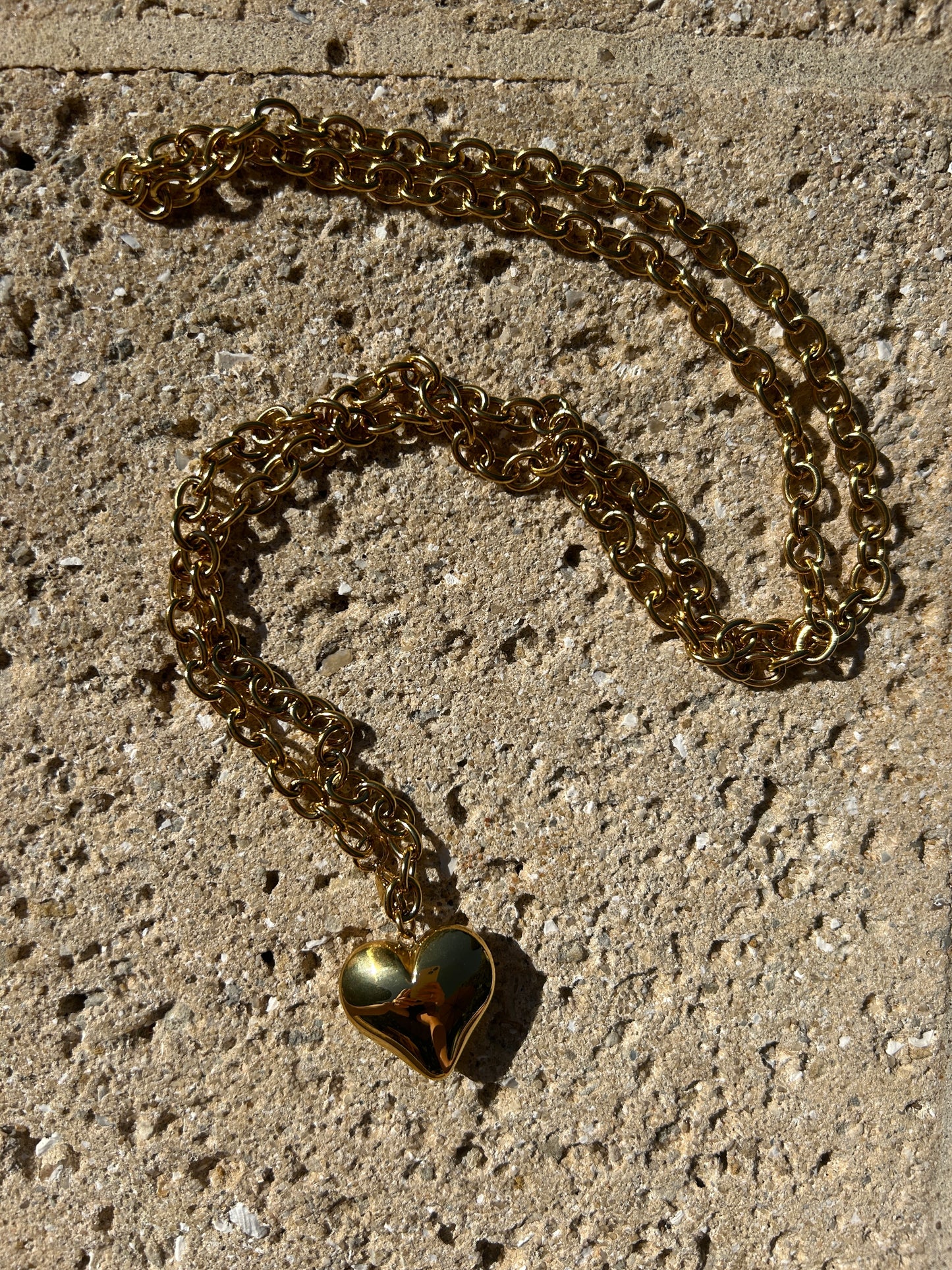 Oval Link Heart Necklace