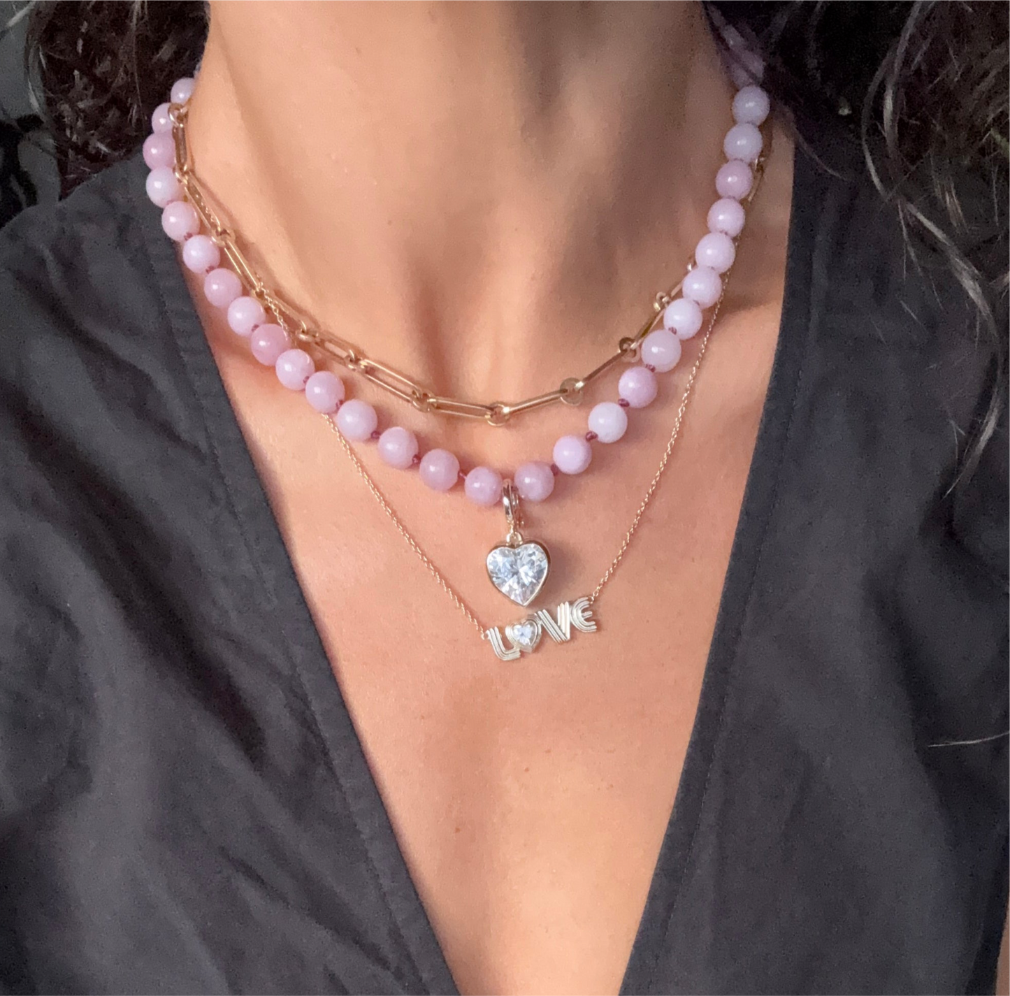 Kunzite Bead Necklace