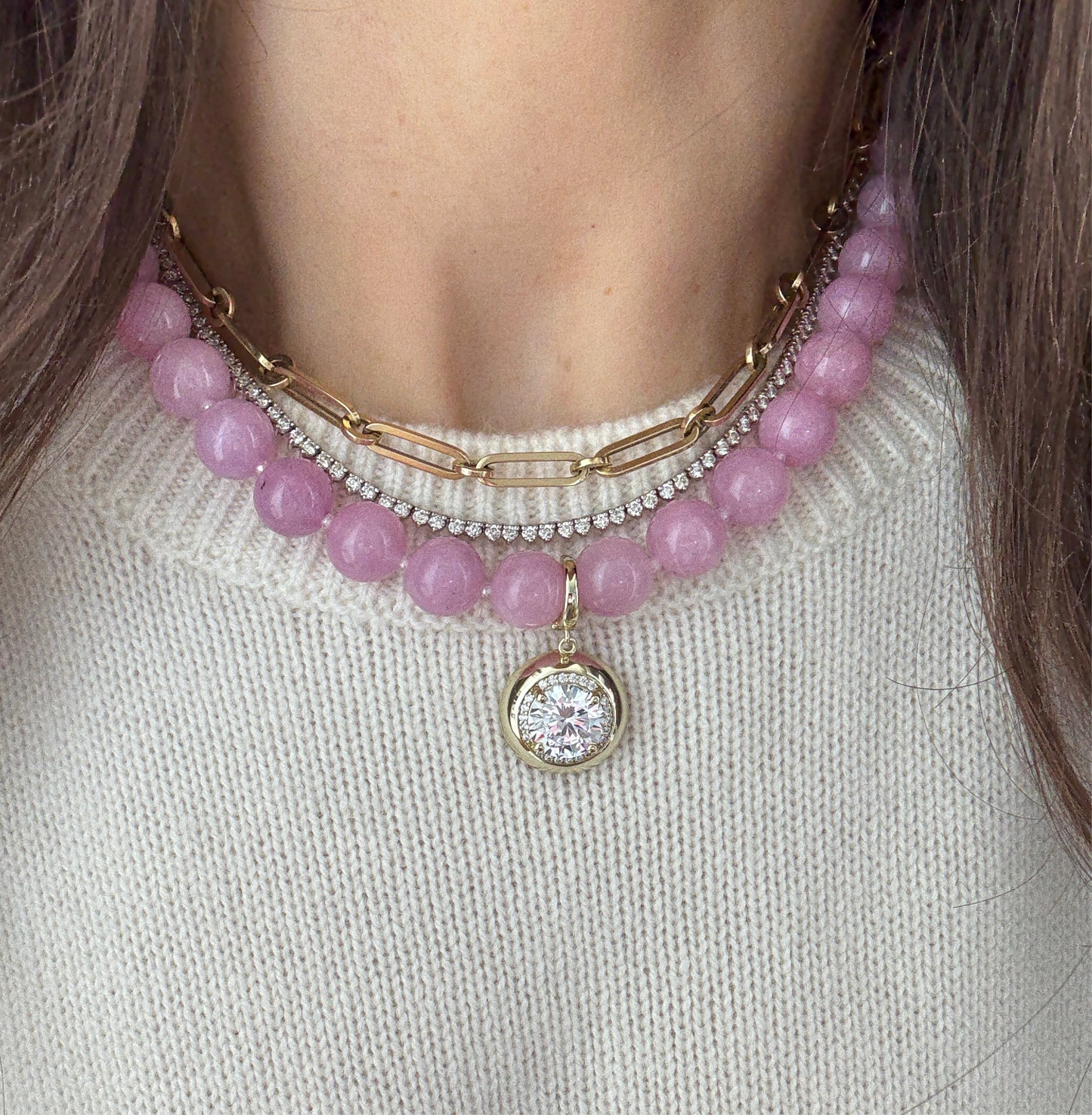 CZ Circle Clip Charm