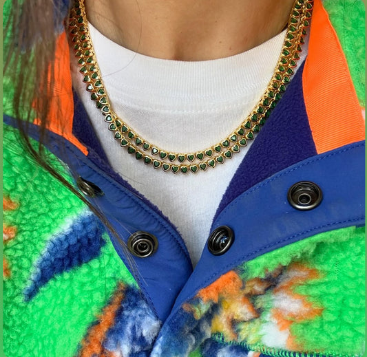 Emerald Green Mini Heart Necklace