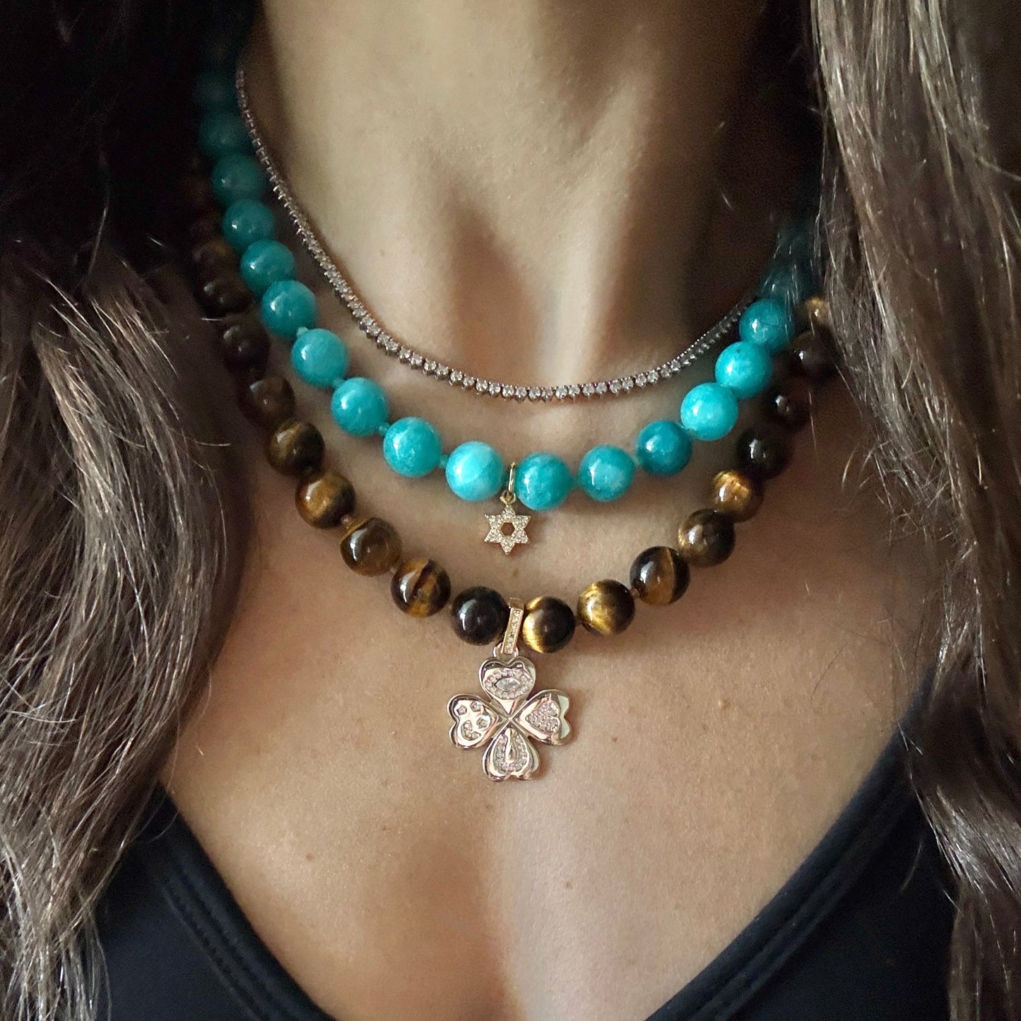 Tiger’s Eye 8mm Beaded Necklace