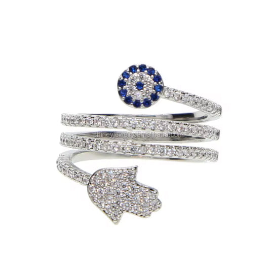 Triple Wrap Hamsa Ring
