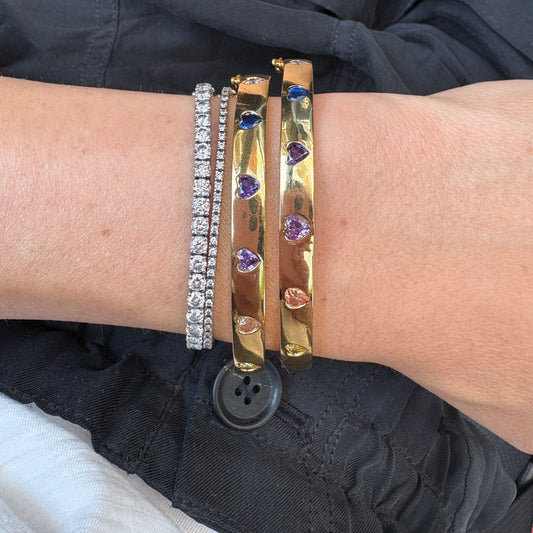 Rainbow Heart Bangle