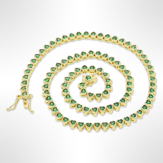 Emerald Green Mini Heart Necklace