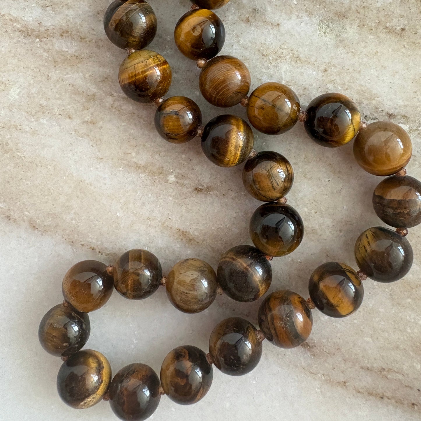 Tiger’s Eye 8mm Beaded Necklace