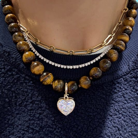 Tiger’s Eye 8mm Beaded Necklace