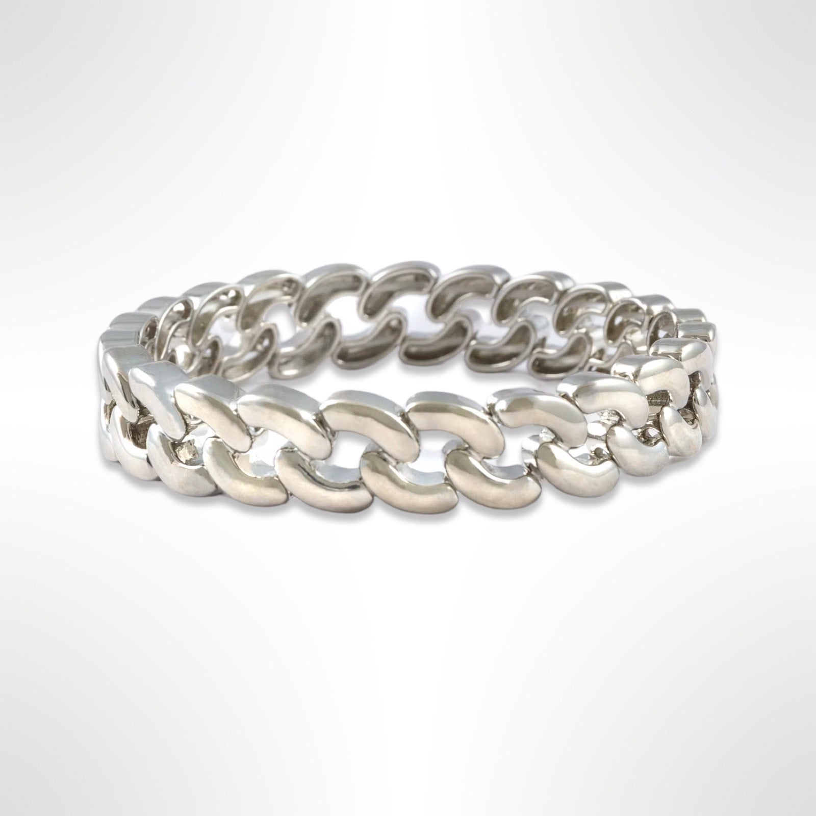 I'M OK for RHC Silver Cable Bracelet（L） 925 Sterling Silver Vintage Rhythm Cable Link Bracelet 7