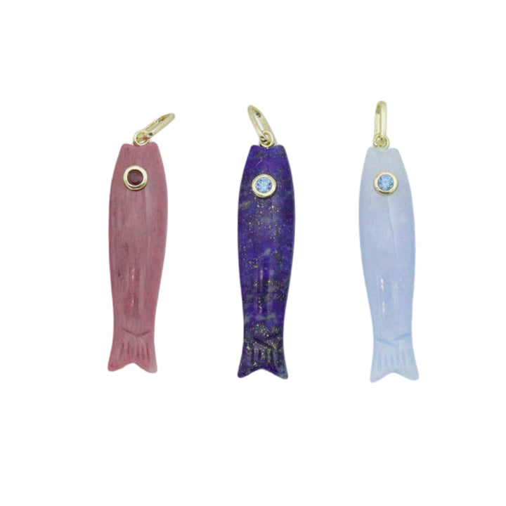 Natural Stone Fish Pendant