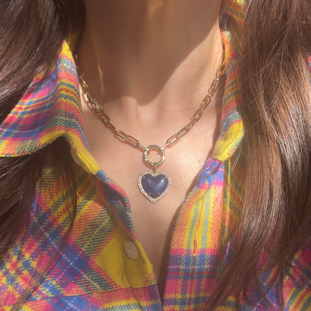 Lapis Heart Charm