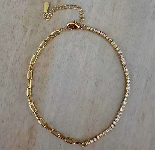 Half Tennis Anklet