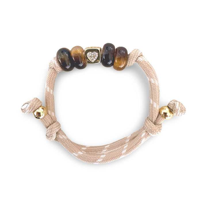 Neutral Crystal Cord Bracelet