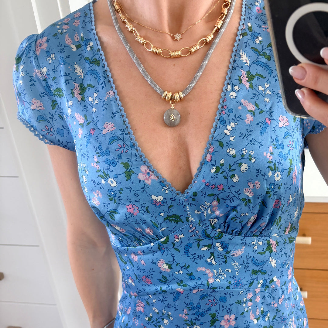 Cord Necklace with Labradorite