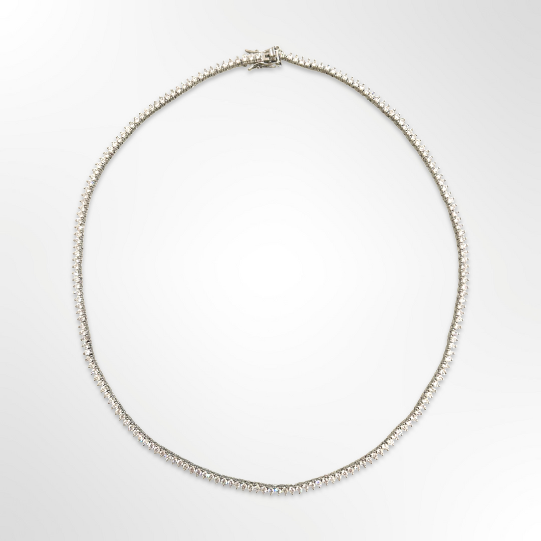 3 Prong Tennis Necklace
