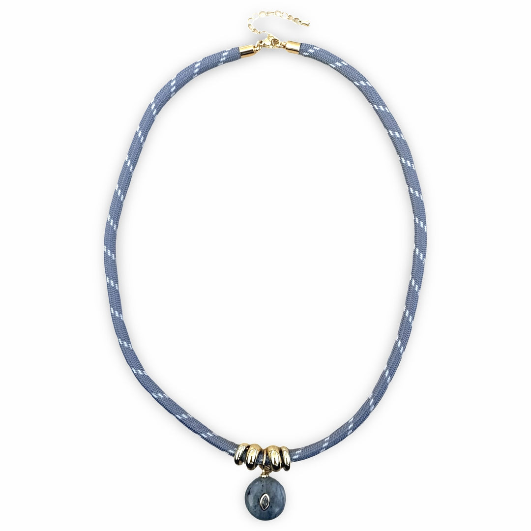 Cord Necklace with Labradorite