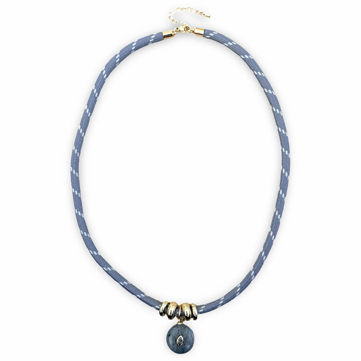 Cord Necklace with Labradorite