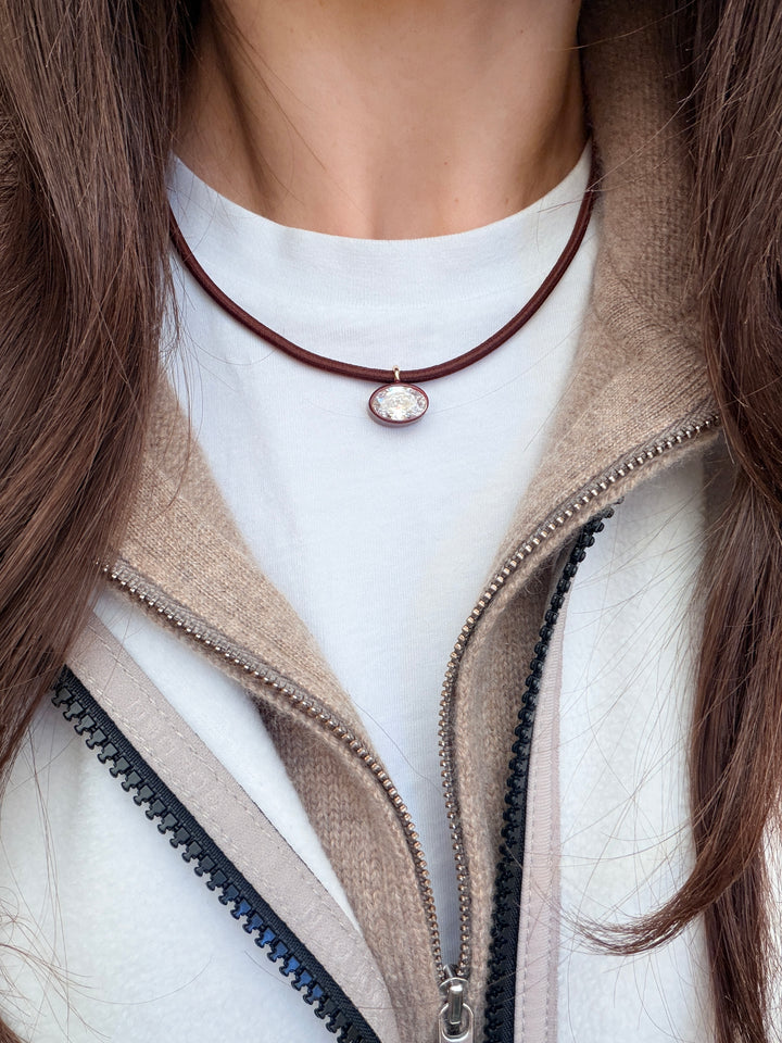 Stretch Necklace with Oval