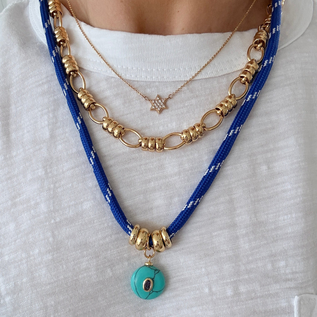 Cord Necklace with Turquoise