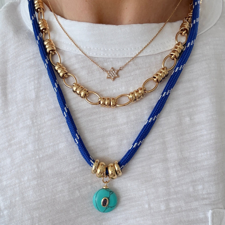 Cord Necklace with Turquoise
