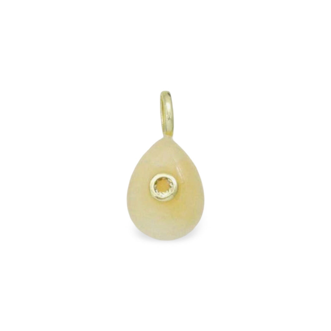 Yellow Jade Teardrop Pendant