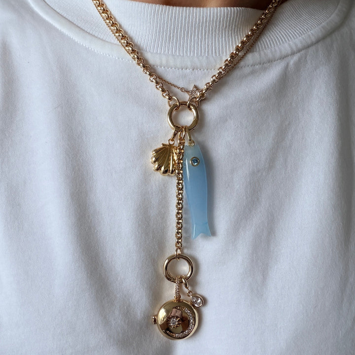 Natural Stone Fish Pendant