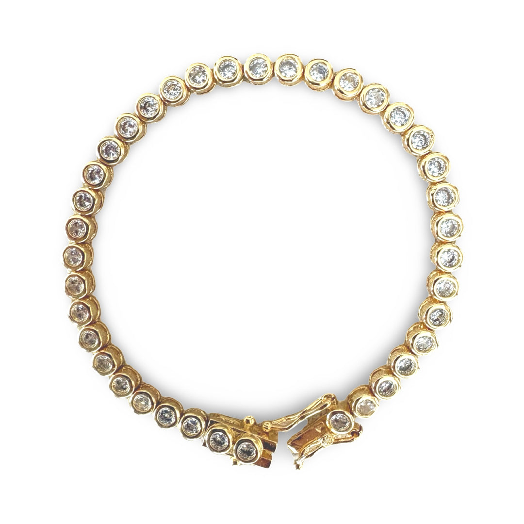 Round Bezel Tennis Bracelet
