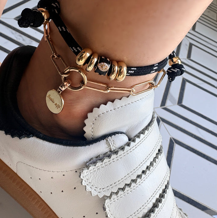 Cord Anklet with Evil Eye