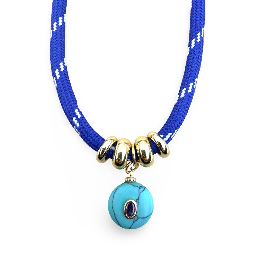 Cord Necklace with Turquoise