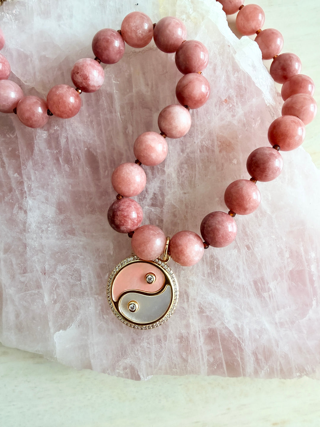 Pink Aventurine with YinYang
