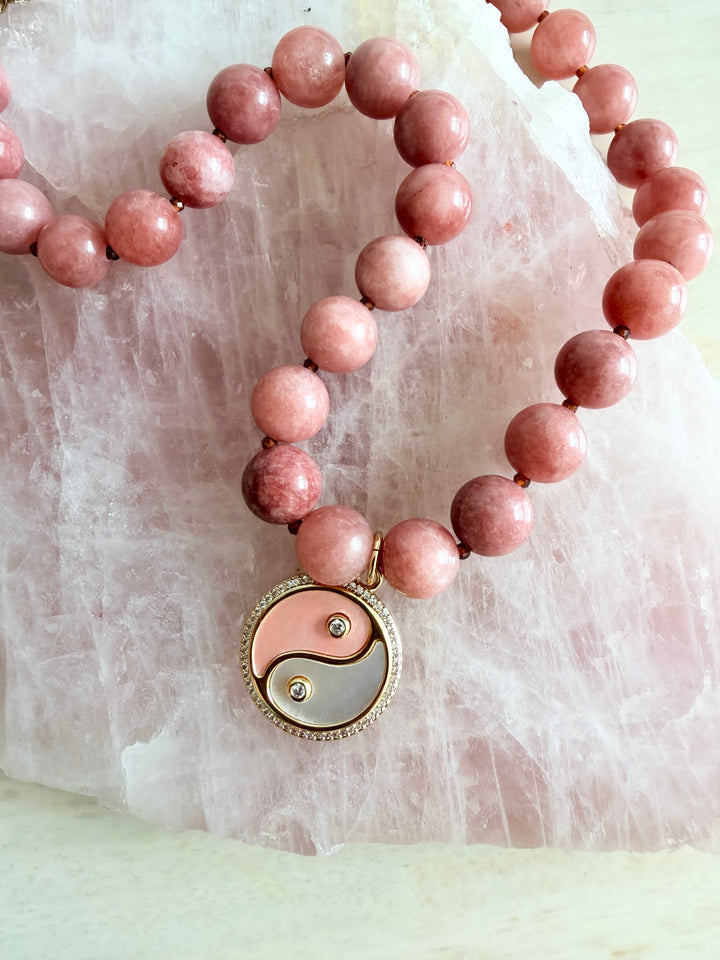 Pink Aventurine with YinYang