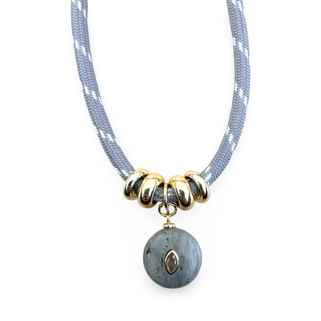 Cord Necklace with Labradorite