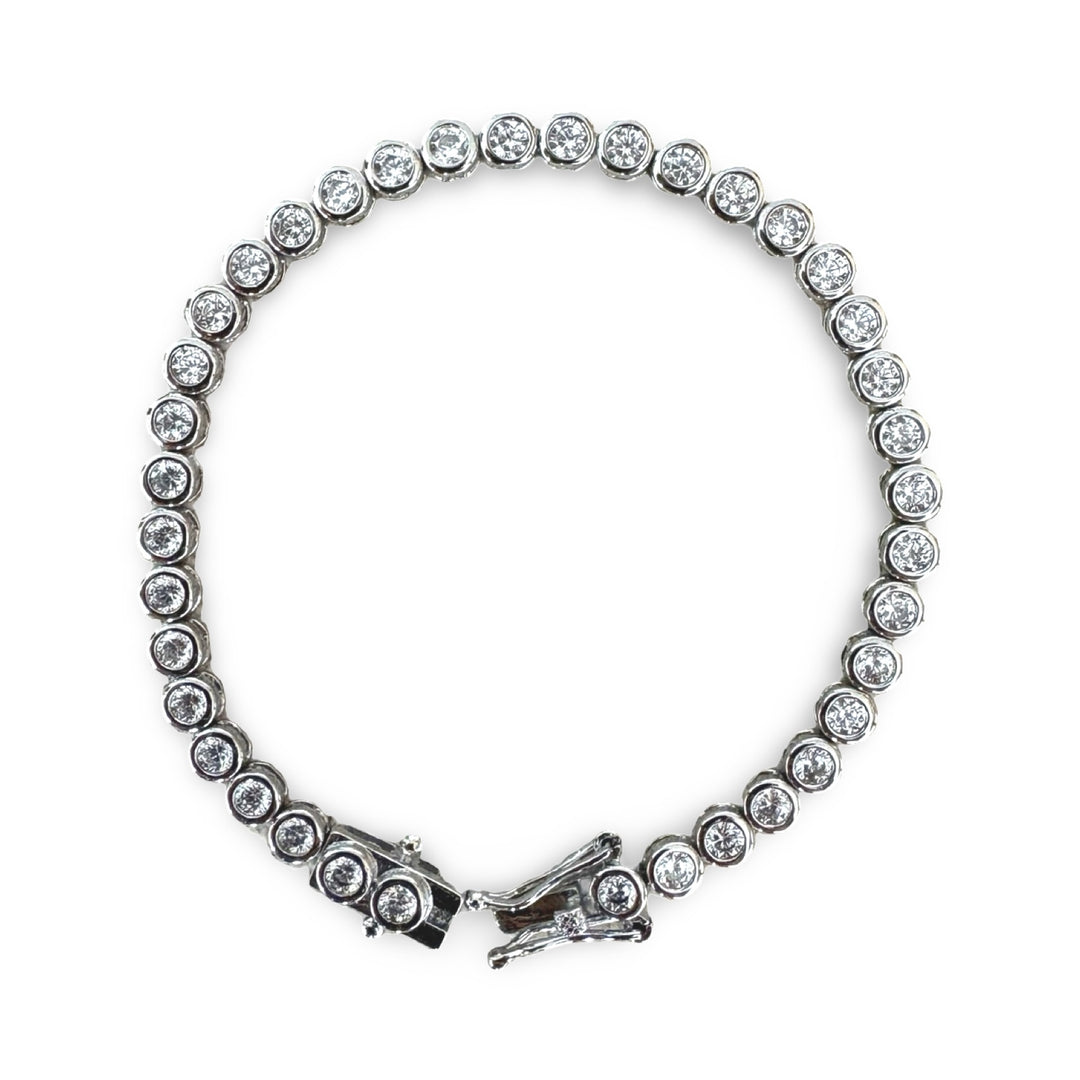 Round Bezel Tennis Bracelet