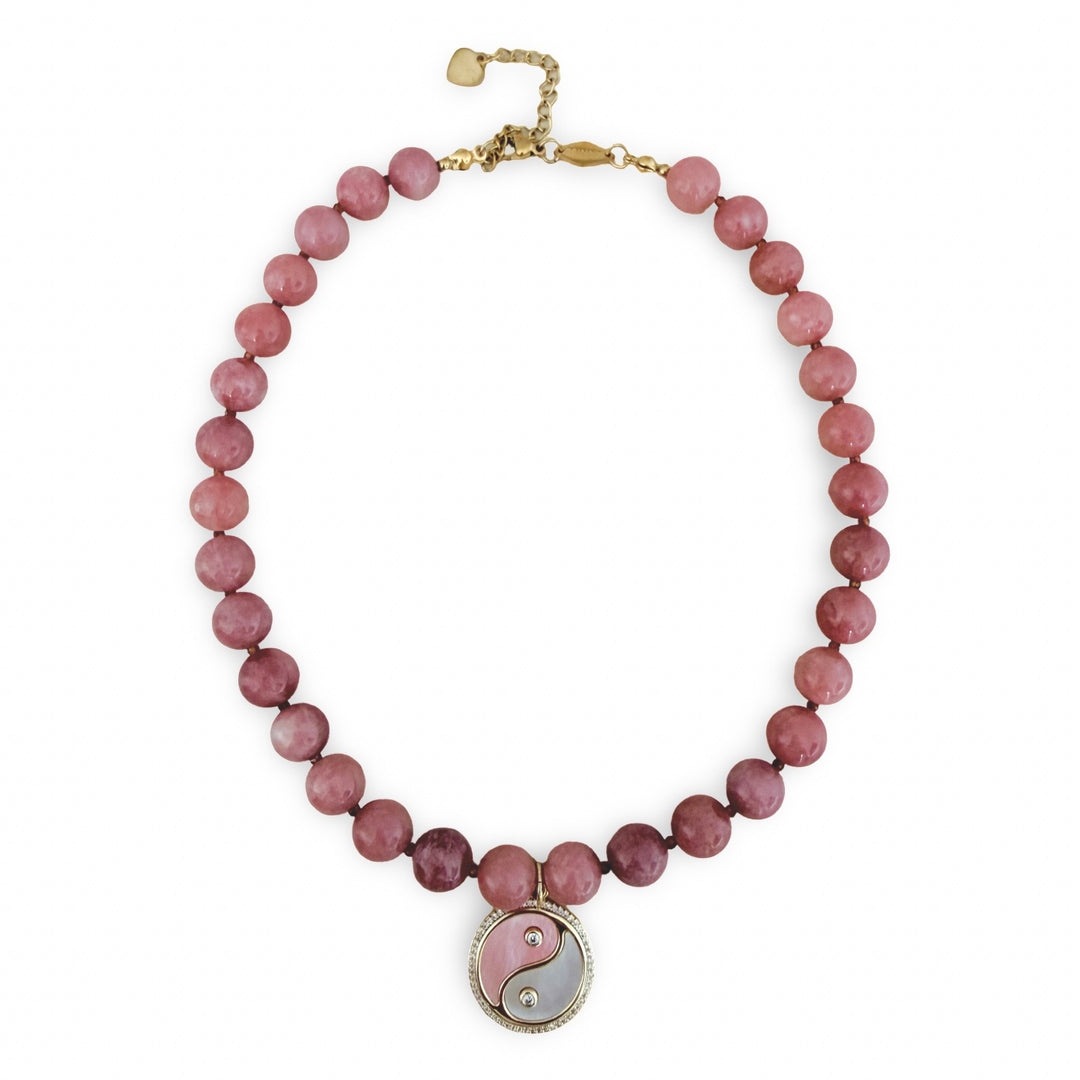 Pink Aventurine with YinYang