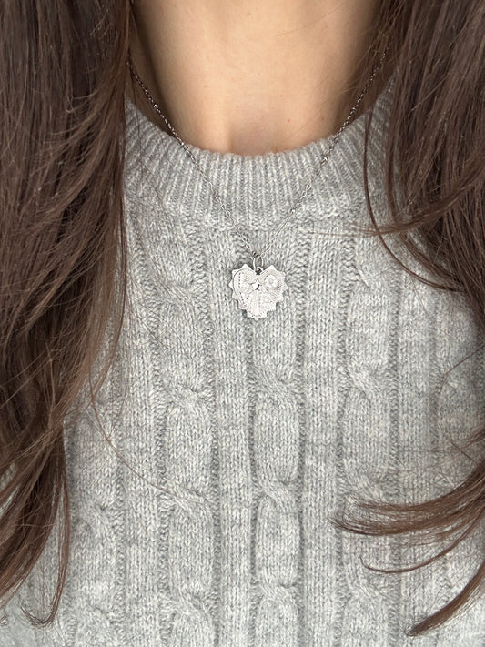 LOVE Fluted Heart Necklace