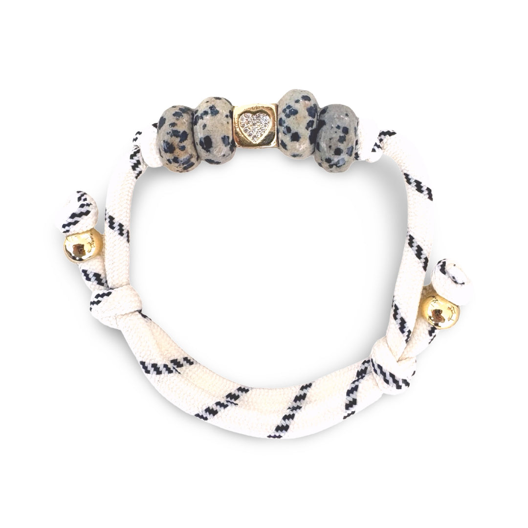 Neutral Crystal Cord Bracelet