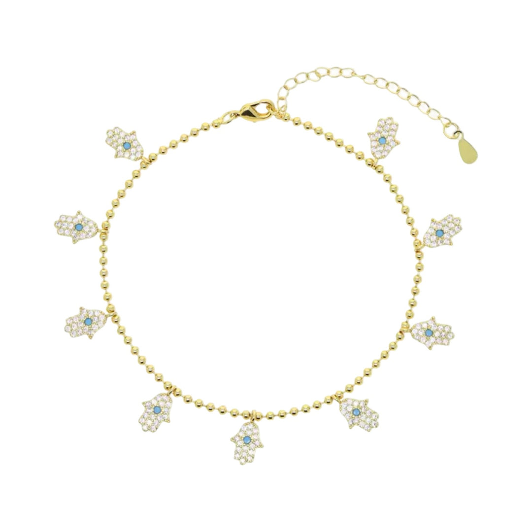 Pavé Hamsa Anklet