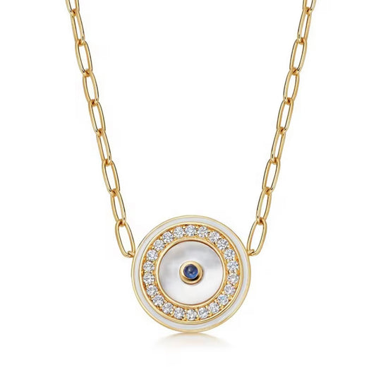 Evil Eye Paperclip Necklace