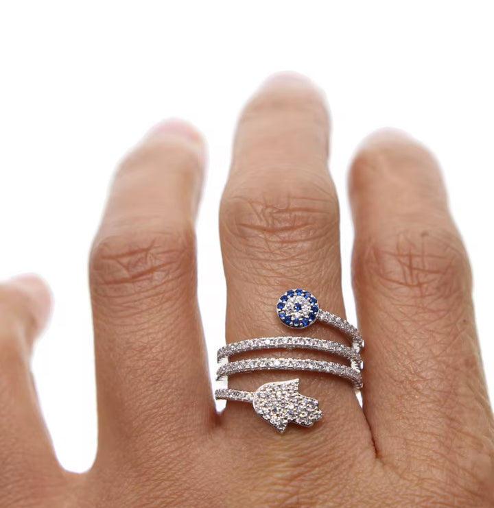 Triple Wrap Hamsa Ring