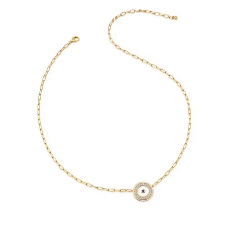 Evil Eye Paperclip Necklace