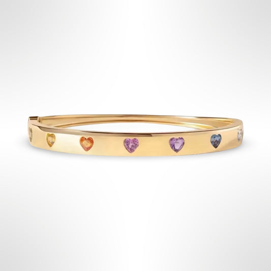 Rainbow Heart Bangle