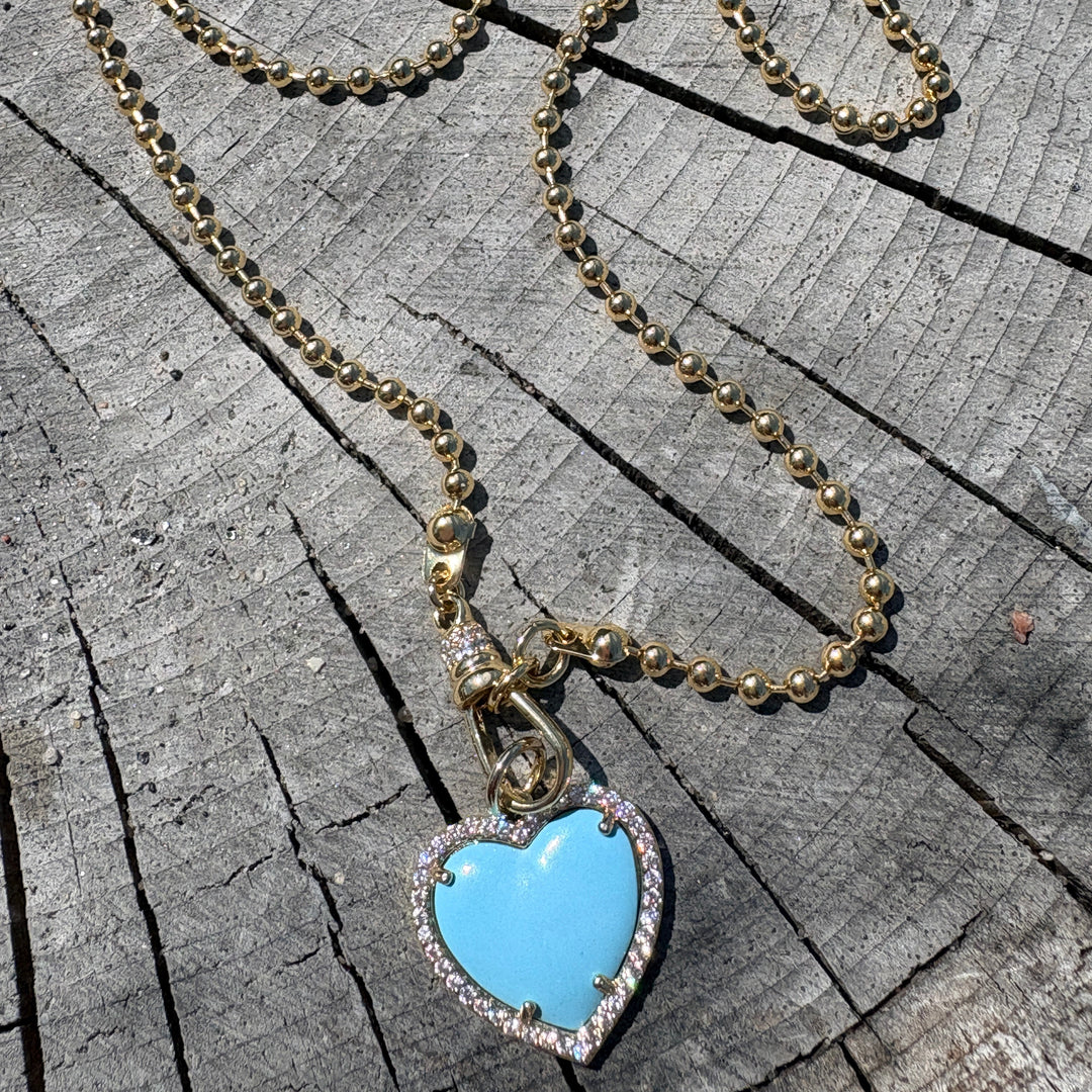 Turquoise Heart Charm