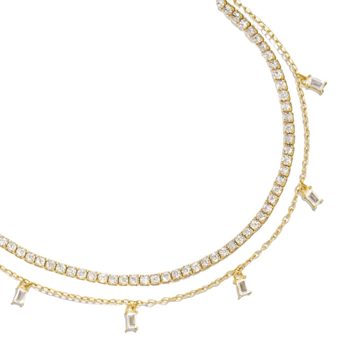 Tennis and Emerald CZ Anklet