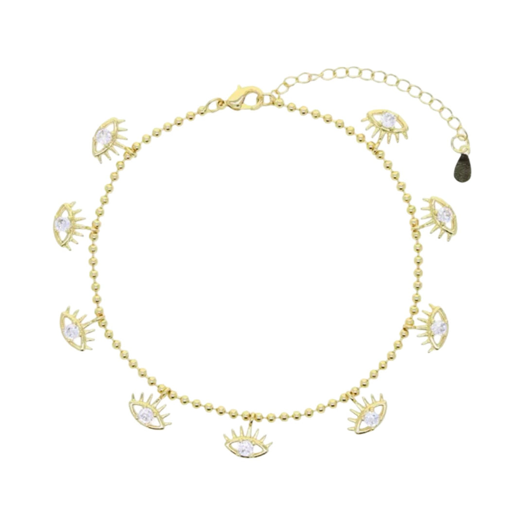 CZ Evil Eye Anklet