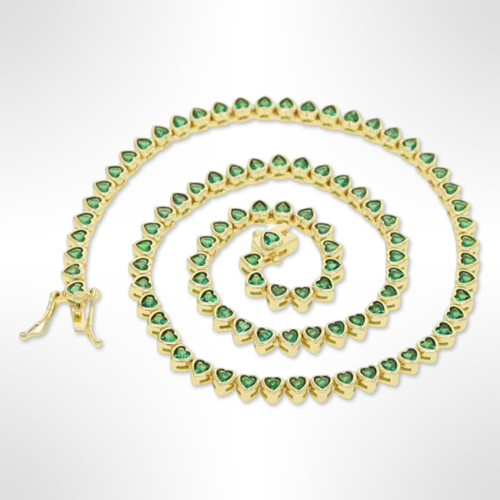 Emerald Green Mini Heart Necklace