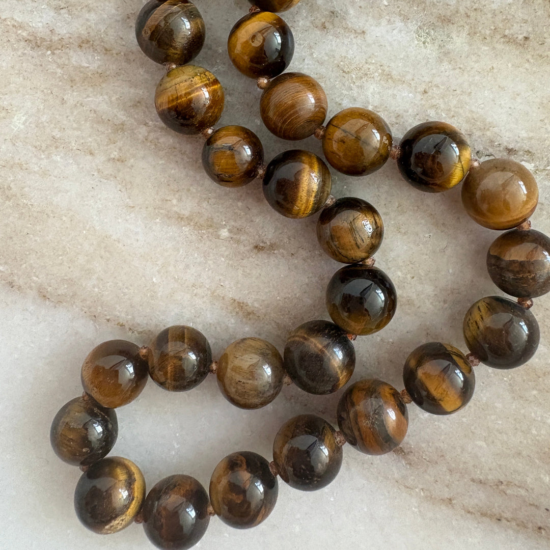 Tiger’s Eye 8mm Beaded Necklace
