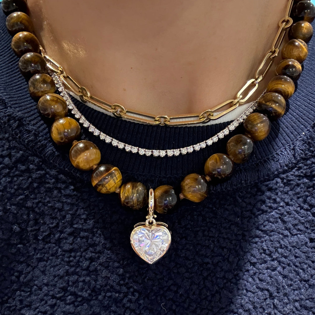 Tiger’s Eye 8mm Beaded Necklace