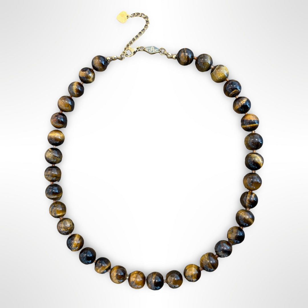 Tiger’s Eye 8mm Beaded Necklace